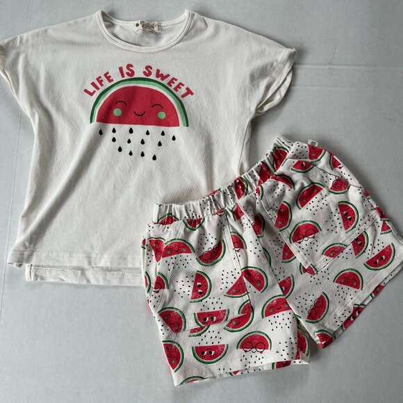 Girl - 3-4Y - The Bonnie Mob Life is Sweet Watermelon Short Set
